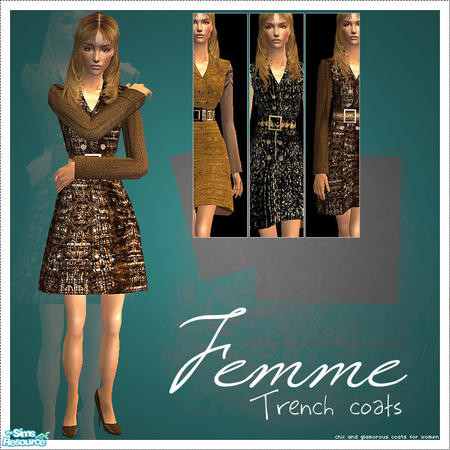 Sims 2 — Femme Trench Coats by lemonloveshane — For those fall pre-sales! The trench coat is so on this year, be sure to