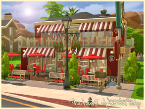Sims 4 — The Heart Of Romeo Cafe. by brandontr — The Heart of Romeo Cafe is created by BrandonTR for TSR. This is a warm