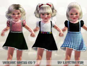 Sims 3 — Vintage Dress No 7 by Lutetia — A cute vintage inspired dress with suspenders, underskirt and puffy blouse ~