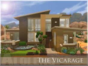 Sims 4 — The Vicarage by aloleng — A two storey home with den and terraces. A contemporary themed home with 2 bedrooms, 2