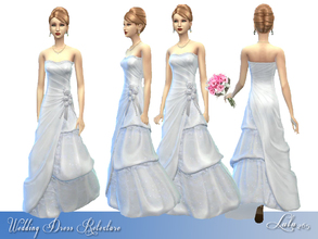 Sims 4 — Three Tier Wedding Dress Retexture  by Lulu265 — A retexture of the 3 tier wedding dress , pearls, bows and lace