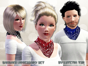Sims 3 — Bandana Accessory Set by Lutetia — This set contains two small bandanas with or without paisley print ~ Works