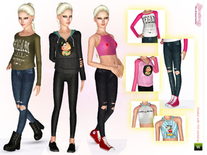 Sims 3 — Teen Back to School Set by Simsimay — It's back to school season! Personally I love to wear cute, comfortable