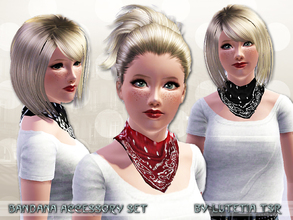 Sims 3 — Bandana Accessory - Female by Lutetia — A small bandana with or without paisley print ~ Works for female teens