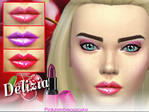 Sims 4 — Delizia gloss by Pinkzombiecupcakes — Tested in game ,perfectly working. With custom swatch Delizia lip gloss