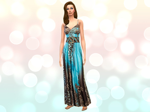 Sims 4 — _Uncharted_ Long Dress by notegain — Uncharted long dress: Dress your sims dreams. *With custom swatch, recolor