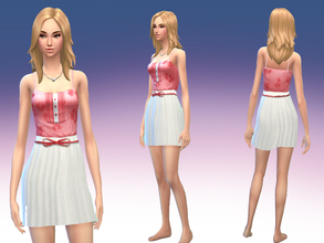 Sims 4 — Shirt with white skirt Outfit by Black__Phoenix — Outfit recolour. 