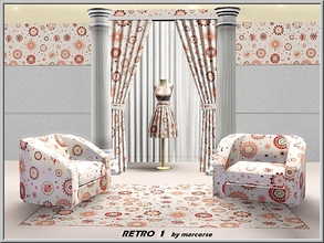 Sims 3 — Retro 1_marcorse by marcorse — Geometric pattern: red and brown retro design in geometric shapes