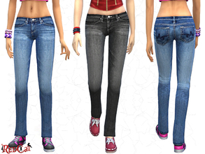Sims 4 — Pretty Woman Jeans by RedCat — 2 Variations included they are blue and dark gray. 