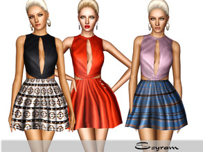 Sims 3 — [Esyram] Skater Dress Cut out  by EsyraM — Trendy skater dress with cut out detail Dress in 3 variation