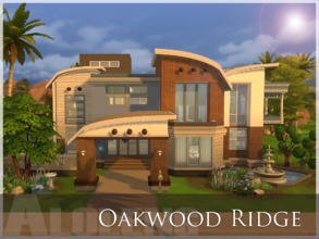 Sims 4 — Oakwood Ridge by aloleng — A contemporary themed home with 2 bedrooms, 2 large bathrooms, terrace at the