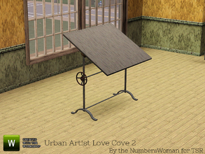 Sims 3 — Urban Loft Artist Cove 2 Drafting Table by TheNumbersWoman — True Urban second hand loft style.The NumbersWoman