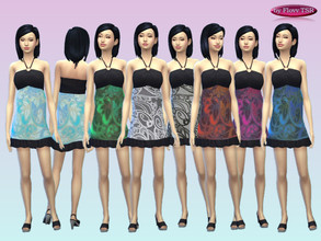 Sims 4 — Flovv Dress 02 - Fall by Flovv — A pretty, playful dress for everyday use.