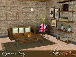 Sims 3 — Savanna Living by Lulu265 — A living Set to compliment the Savanna Dining Set. Wood, metal and leather blended
