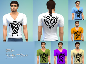 Sims 4 — MB-TShirtVNeck by matomibotaki — MB-TShirtVNeck. Tshirt for young adult male in 6 colors and tribal motives,