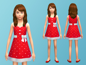 Sims 4 — Nautical Dress - Red with White Dots by Mayalii2 — A cute nautical dress for little girls.