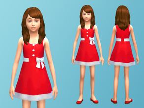 Sims 4 — Nautical Dress - Red  by Mayalii2 — A cute nautical dress for little girls.
