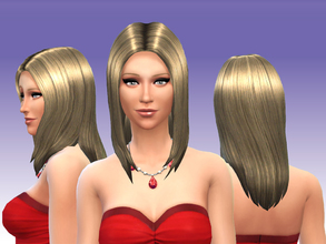 Sims 4 — Light Golden Hair Color by Canelline — A non default recolor with more natural color of the long straight hair.