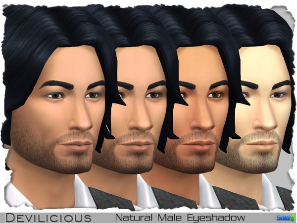 Sims 4 — Natural Eyeshadow for Males by Devilicious — Part from the Natural Eyeshadow Set for Males. Swatches are located