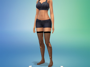 Sims 4 — Goth Style Torn Fishnets by EyeDye — These are a pair of torn fishnets that (unlike the default stockings) can
