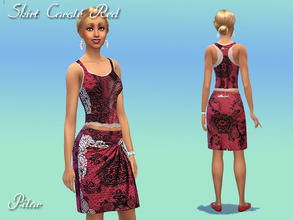 Sims 4 —  by Pilar — SkirtKneePencil_Carole Red for female