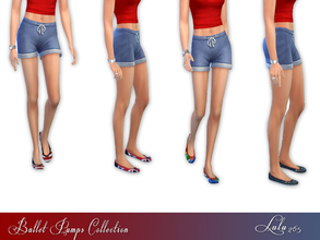 Sims 4 — Ballet Pumps Collection  by Lulu265 — 4 recolours of the ballet pumps, 3 flag recolours and a denim 