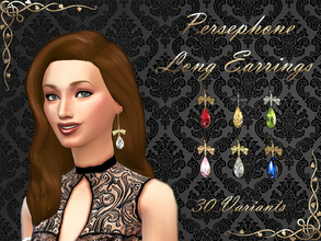 Sims 4 — Persephone Long Earrings *New Mesh* 30 Variants by notegain — Persephone long earrings for the most fashionable