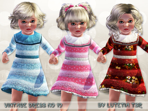 Sims 3 — Vintage Dress No 10 by Lutetia — A cute vintage inspired longsleeved dress with a big collar, underskirt and