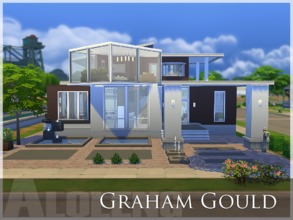 Sims 4 — Graham Gould by aloleng — A two-storey house with 2 bedrooms, 1 bathroom. An office located at the first floor,