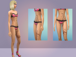 Sims 4 — Phoenix Tattoo by Black__Phoenix — Big Phoenix tribal tattoo for female sims. 