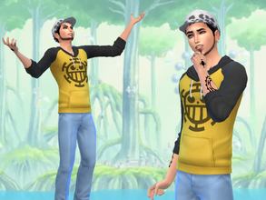 Sims 4 — One Piece: Trafalgar Law cosplay by Black__Phoenix — Trafalar Law outfit. This set includes the hat, hoodie and