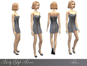 Sims 4 — Party Style Dress  by Lulu265 — A sparkling recolour of the yfBody_DressRuchedParty. 