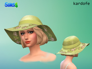 Sims 4 — kardofe_SunHat_recolor2 by kardofe — Pamela decorated with romantic motifs