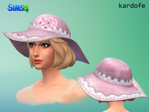 Sims 4 — kardofe_SunHat_recolor3 by kardofe — Pamela decorated with romantic motifs