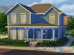 Sims 4 — Huffman Victorian by SimplyMorgan77 — This blue Victorian Home is perfect for family sims who love an old style