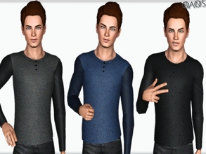 Sims 3 — Henley Sweater by OranosTR — New Clothes. ^_^ 2 Recorable Part. Custom mesh by me.