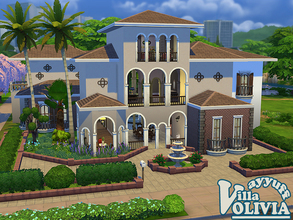 Sims 4 — Villa Olivia_Furnished_ by ayyuff — A large family house in mediterranean style. It has: Kitchen/dining