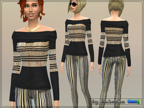 Sims 4 — Golden Strip by bukovka — These leggings and sweater that just have to be together. Because they have so much in