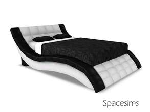 Sims 3 — BibaRiba bedroom - Bed by spacesims — A modern, futuristic bed with a wavy design. This bed is for those stylish