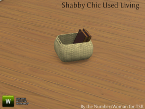 Sims 4 — Shabby Bargain Shabby Chic Book Basket by TheNumbersWoman — Shabby yet affordable, the comfort oozes out of