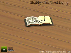 Sims 4 — Shabby Bargain Shabby Chic Book with Glasses by TheNumbersWoman — Shabby yet affordable, the comfort oozes out