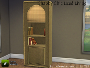 Sims 4 — Shabby Bargain Shabby Chic Bookcase by TheNumbersWoman — Shabby yet affordable, the comfort oozes out of these