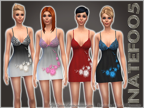 Sims 4 — Floral Fantasie Chemise  by natef005 — Hi! This nightwear is my first attempt to create something for the Sims4.