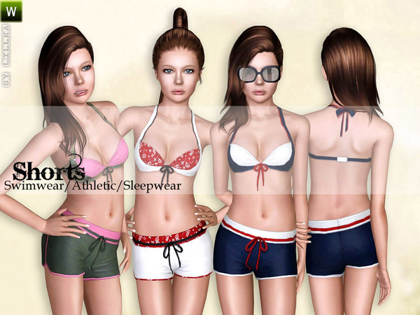 Sims 3 — (Teen) Stylish Shorts by lillka — Stylish shorts for teen girls Swimwear/Athletic/Sleepwear 3 styles/recolorable