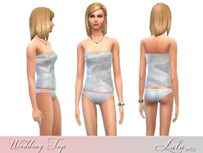 Sims 4 — Wedding Dress Top by Lulu265 — Part of the wedding dress Set recoloured from yfTop_TubeSweetheart