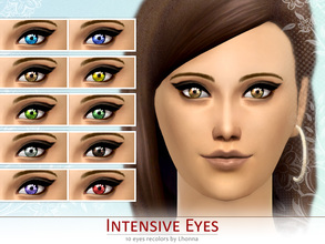 Sims 4 — Intensive Eyes (non-default recolors) - black by Lhonna — Non-default eyes recolors for yours Sims. Intensive