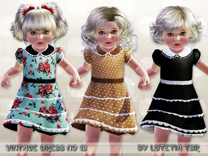 Sims 3 — Vintage Dress No 13 by Lutetia — A cute vintage inspired dress with ruffles, collar, underskirt and lace details