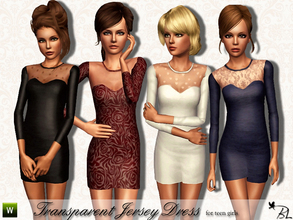 Sims 3 — Teen Transparent Jersey Dress by Black_Lily — Transparent Jersey Dress for teen girls Everyday/Formal