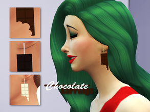 Sims 4 — Chocolate Earrings by Kiolometro — Sweet earrings. 3 variants. Have thumbnails in CAS. Conversion of my earrings