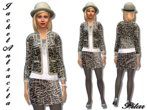 Sims 4 — JacketClassic_BurundiAntracita by Pilar — Jacket classic and miniskirt with a renewed look very chic